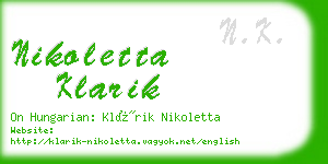nikoletta klarik business card